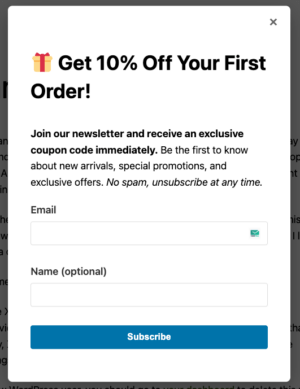 Popup Coupon Generator for WooCommerce